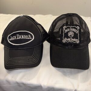 Jack Daniels Black Trucker Hats with White Logo (Set of 2)